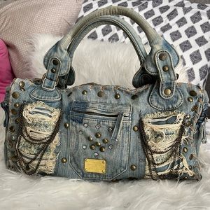 SUPER CUTE REPURPOSED Large DENIM TOTE